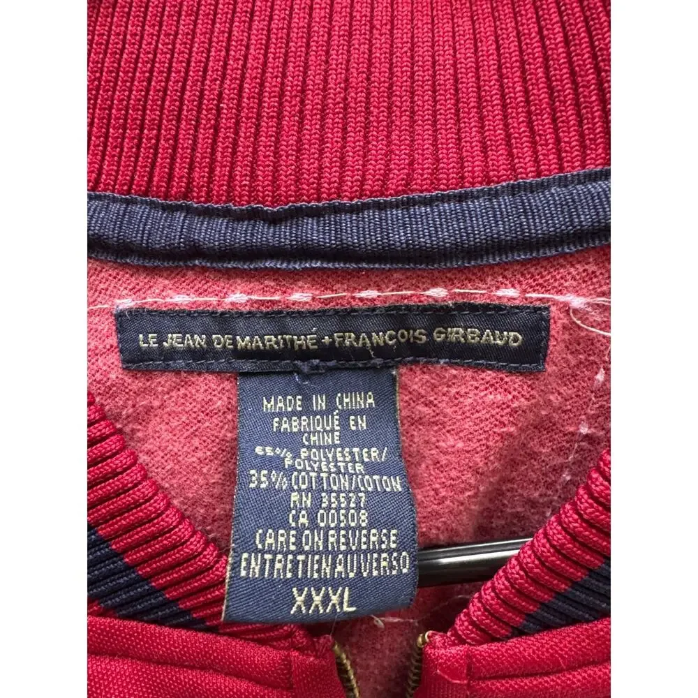 Le Jean De Marithe Francois Girbaud VTG Full Zip Jacket Red Big Tall Men 3XL Y2K